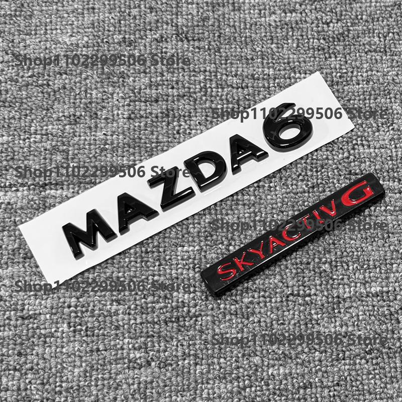 For New Mazda 6 ATENZA glossy black Car Front Grille Hood Rear Trunk Badge Logo Replaced Sticker h5