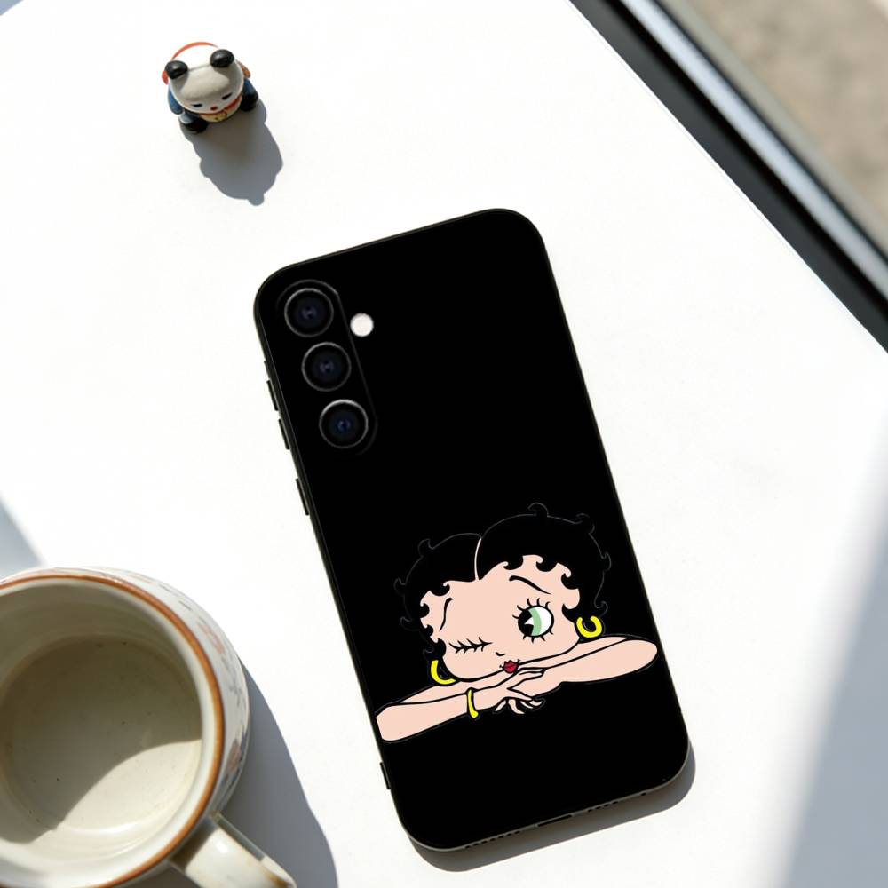 Cartoon Betty Boop Phone Case Soft black For Samsung Galaxy A73,A72,A71,A70,A53,A52,A51