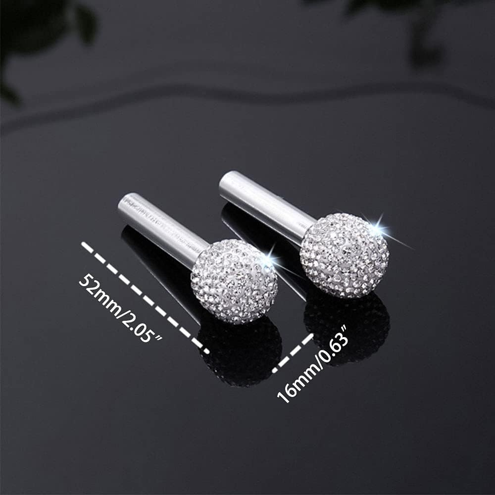 Riloer Car Door Lock Pull Rod Bolt Cover, 4-Pack Bling Rhinestones Decoration Universal Fit, Multicolor