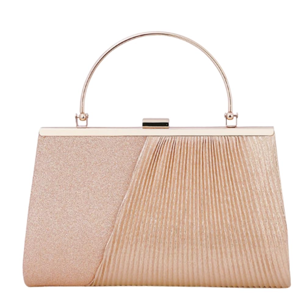 

ORIJIRI Wedding Clutch Party Bag with Formal Reception Bag Bag, Bag, Chain, Bag, 2-Way Handbag, (Champagne)