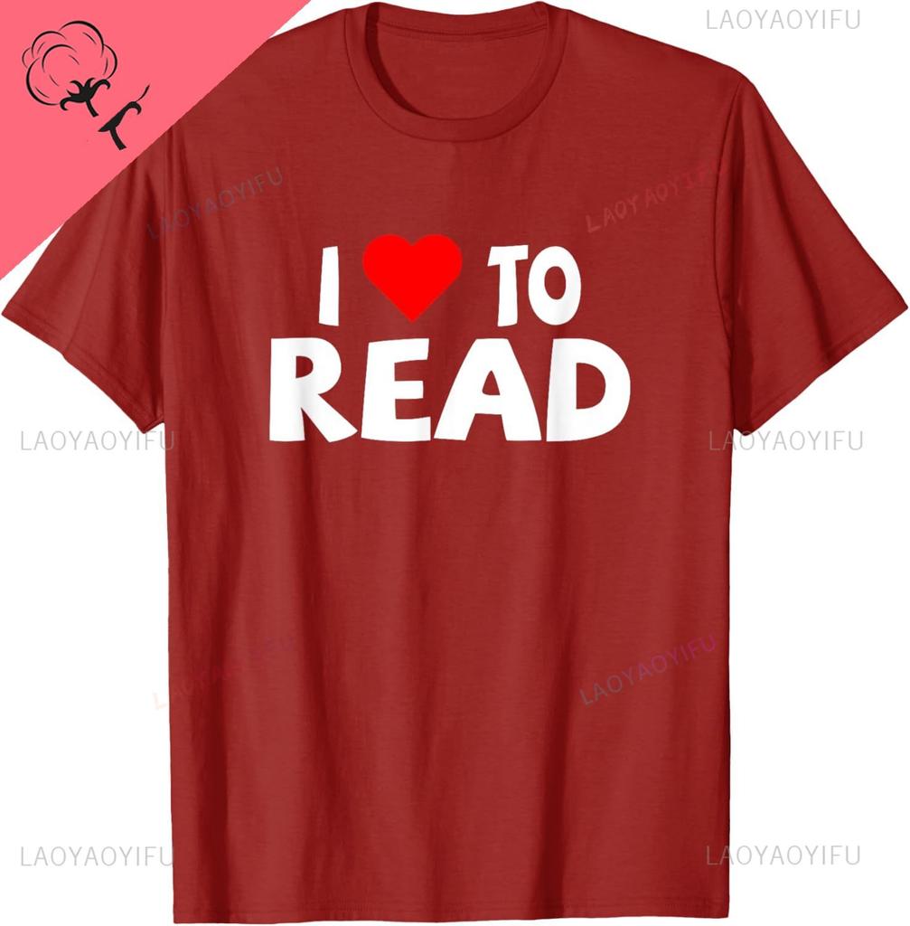 Reader Shirt I Love To Read Heart Reading TShirt TShirt Vintage T Shirt Customizable Graphic T Shirts Cotton Camiseta Hombre