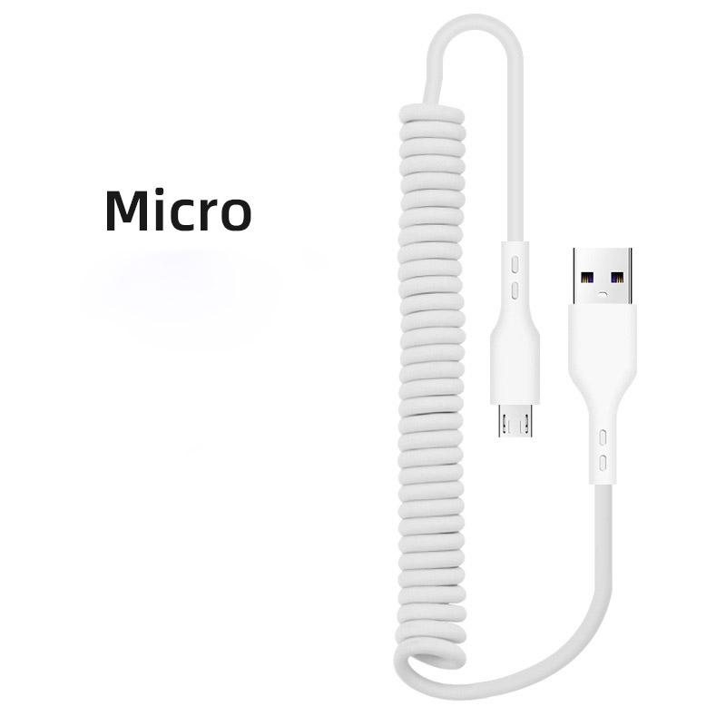 66W Super Fast Charging Car Spring Data Cable je vhodný pro Huawei xiaomi samsung IPhone Typec Android Extended Teleskopický nabíjecí kabel