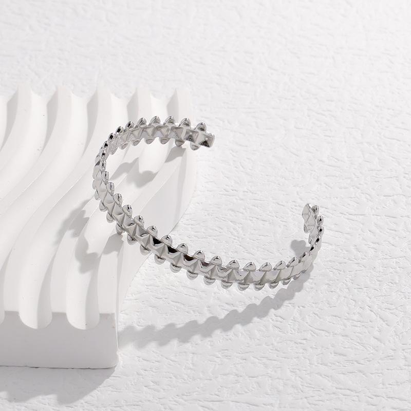 Titanium Steel Bracelet Women's Versatile Stainless Steel Open Bracelet Creative Handmade Bracelet Simplicity  Bangles Open  Jewelry Gifts