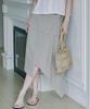 MALOUPE 3116 Crinkle Double Wrap Skirt (Beige)