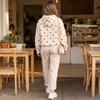 Women's Polka Dot Print Hooded Sweatshirt, Loose Fit Long Sleeve Pullover for Casual Wear