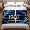Fenerbahçe FC Printed Flannel Blanket Custom Name Text Soft Warm Throw For Bedroom Holiday Gift