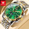 OLEVS Men's Watches Business Fashion Original Automatic Mechanical Wristwatch for Man Waterproof Moon Phase Calendar Trend Dress
