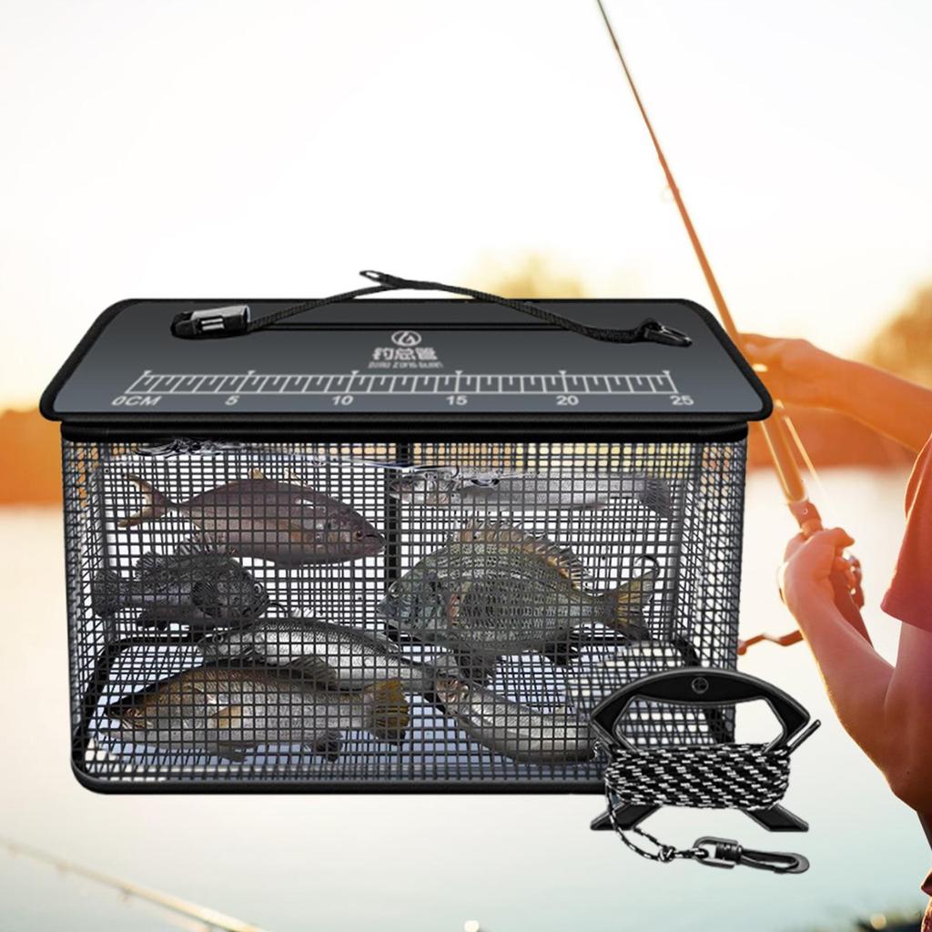 Float Basket ,Minnows Bucket for Live , Outside ,Lightweight, Multiuse Zipper Ing Mesh Cage Guard