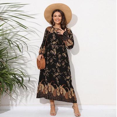 India-Middle East Plus Size Women's Spring Dress - Loose, Slimming Long Maxi for Malaysia