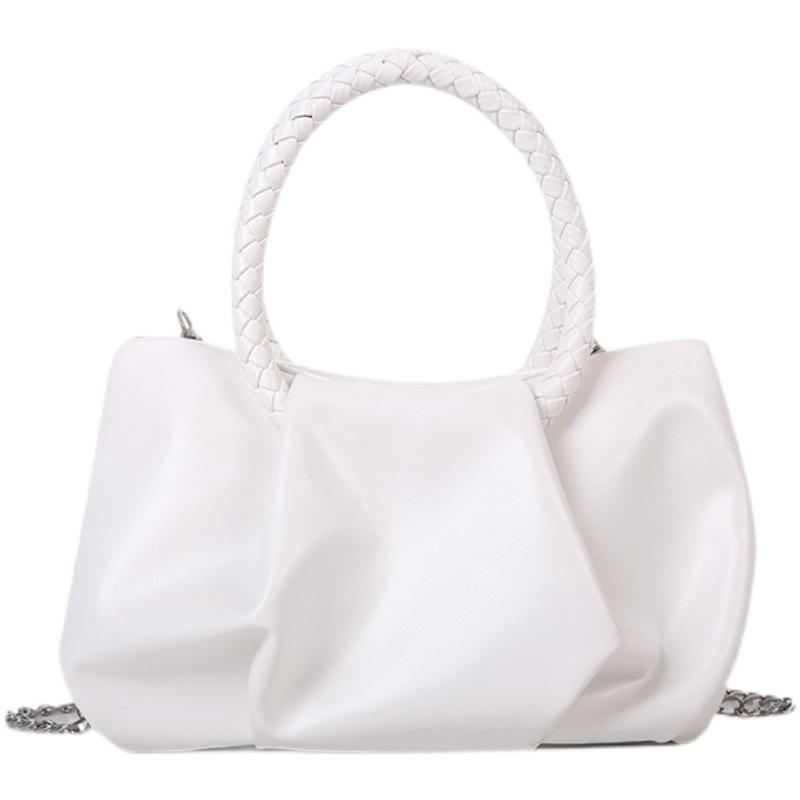 Women Crossbody Bag Soft Leather Solid Minimalist Female Single Shoulder Bags Fashion Pleated High Quality Messenger Bag