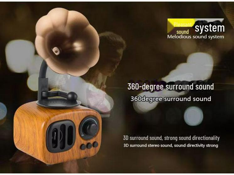 Retro Morning Glory Bluetooth Speaker: Vintage-Style, Portable & Creative Small Speaker