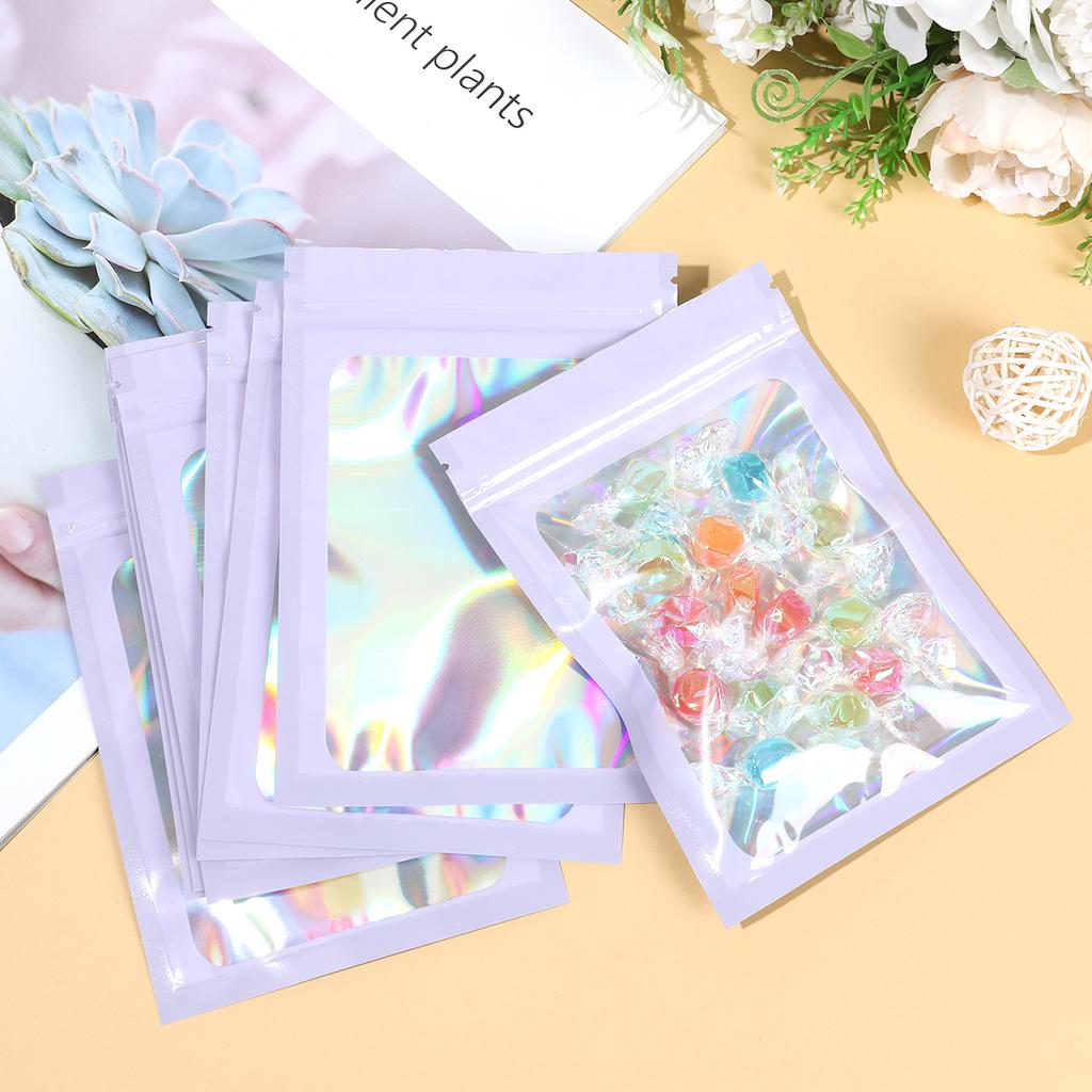 30 Stück holografische wiederverschließbare Mylar-Beutel in Laserfarbe, Kunststoff-Verpackungsbeutel, Schmuck, Einzelhandel, Aufbewahrungsbeutel, Geschenkbeutel mit Reißverschluss