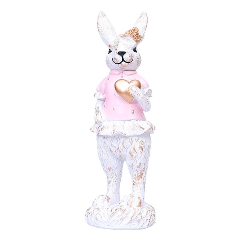 Friendly Easters Rabbit Resins Ornaments for Holiday Decoration and Indoor Display