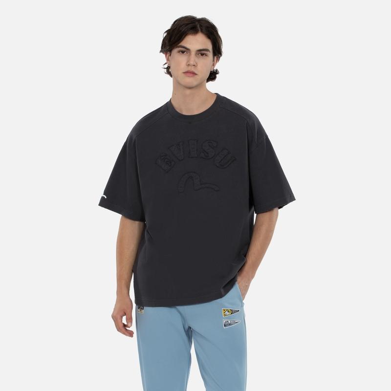 EVISU T-Shirts Men's Crew Neck Moderate Straight Fit 2ESEPM4TS1204LFCT