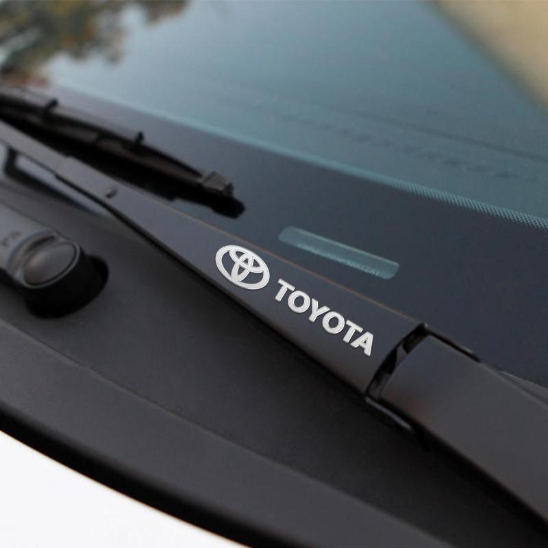 Metal Emblem Car Window Wiper Stickers Car Metal For Toyota Stickers Dirt-proof Stickers Crown Corolla YARIS C-HR Hilux Rav4