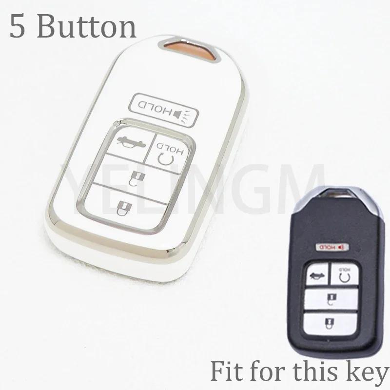 5 Buttons Tpu Key Fob Cover For Honda Accord Civic Cr-V Insight Passport Pilot Smart Remote Keyless