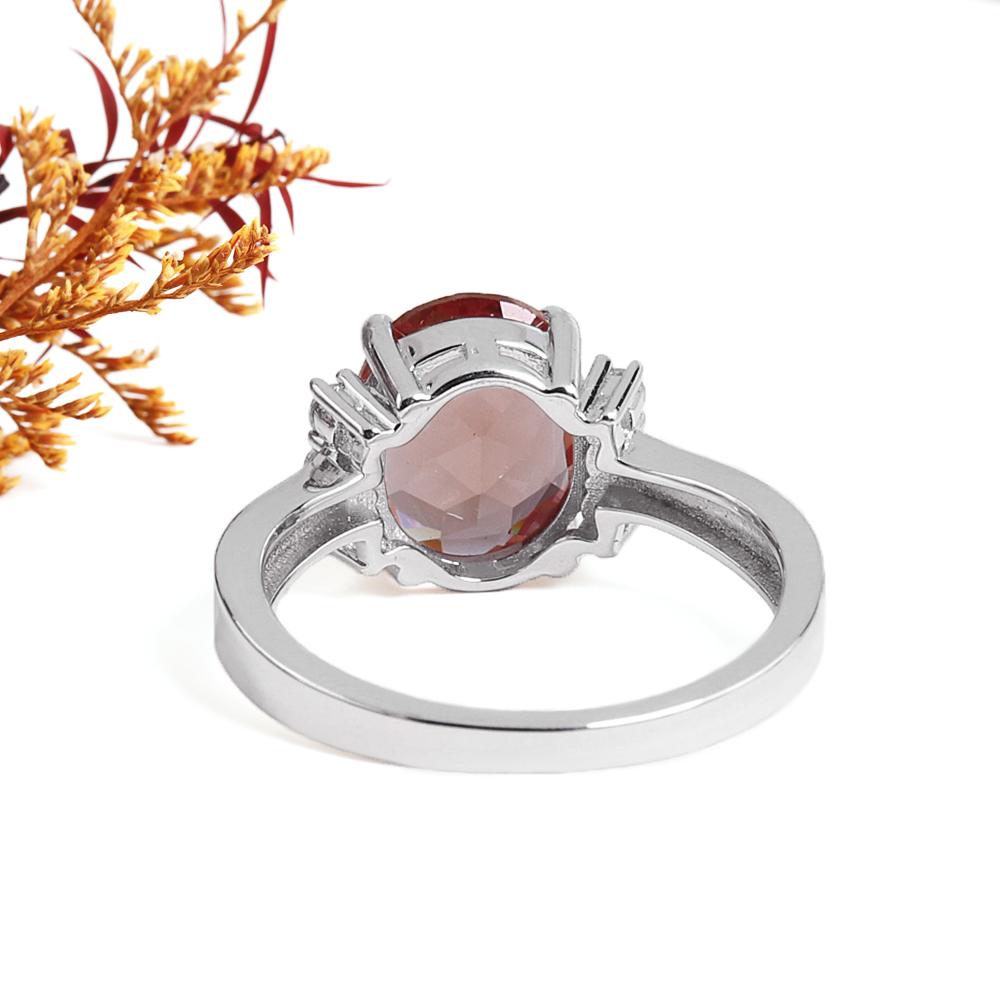 Simple design 925 Sterling silver ring synthetic color change zultanite oval 9*11 elegant fashion birthday gift for women