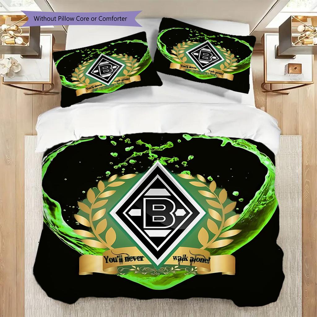 Set Copripiumino Trapuntato con Fantasia Borussia Federe Decorazione per la Casa Regalo di Compleanno (1 * copripiumino + 2 * federa, senza nucleo)