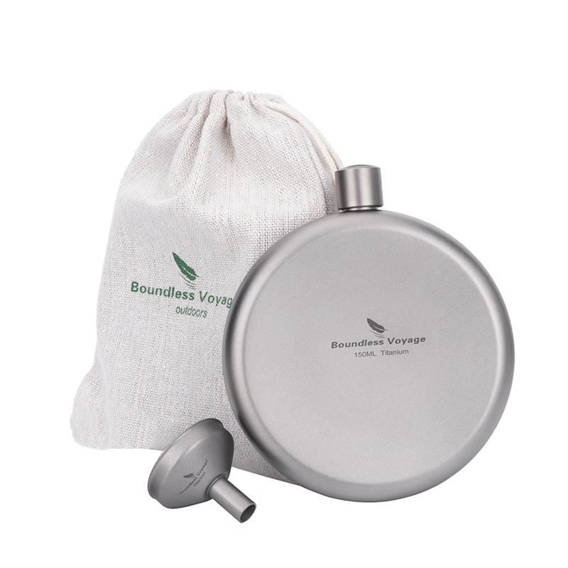 Portable Plastic Hip Flask with Titanium Funnel