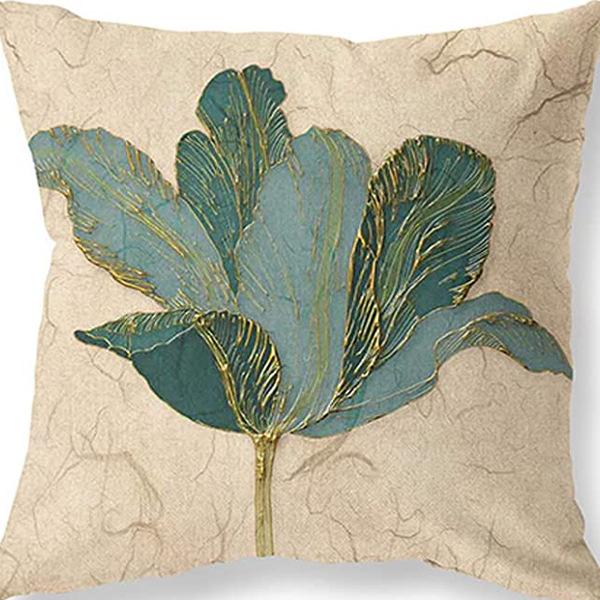 Retro American Plant Floral Print Linen Pillow Case Living Room Sofa Car Pillow Cushion