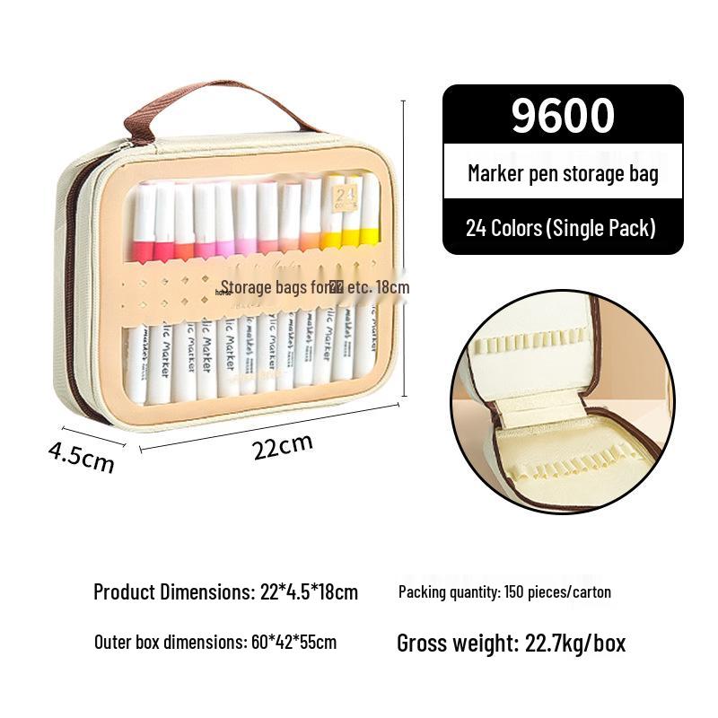 Large Capacity Portable Marker & Pen Storage Bag - Detachable, Multi-functional Pencil Case for Students