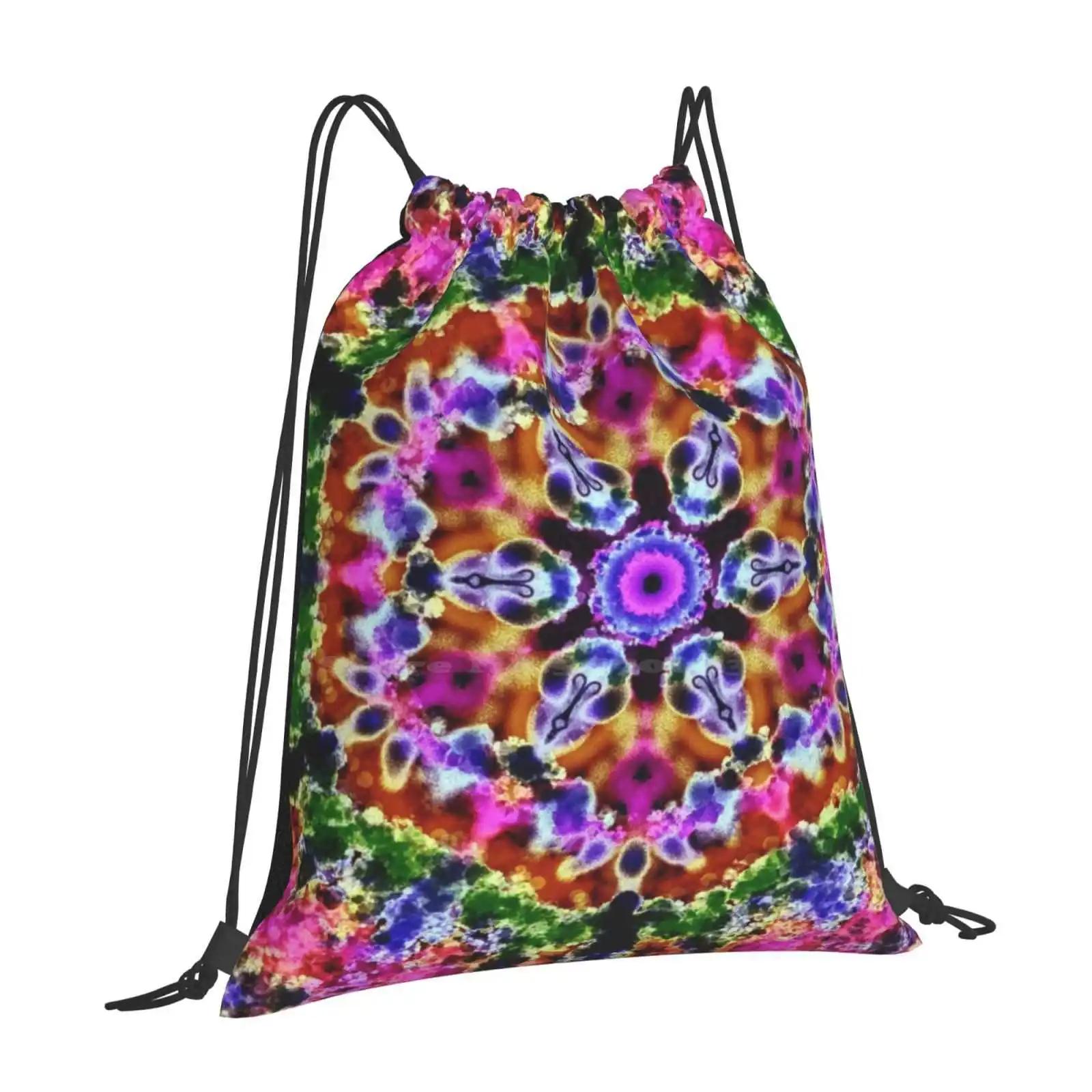 Mandala Floral Pink And Green Bag Backpack For Men Women Girls Teenage Pink And Green Mandala Colorful Mandala Mandala Art OneSize