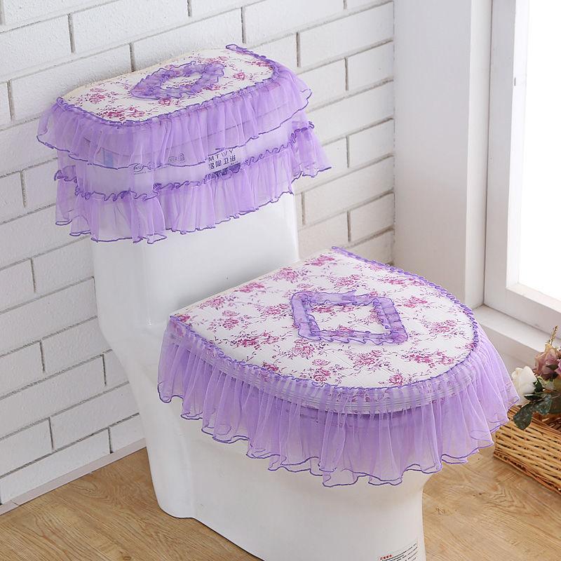 

Сиденье для унитаза Одиночное сиденье из трех частей, подушка для сиденья унитаза, наконечник U-образной молнии, кружевное сиденье для унитаза, крышка резервуара для воды