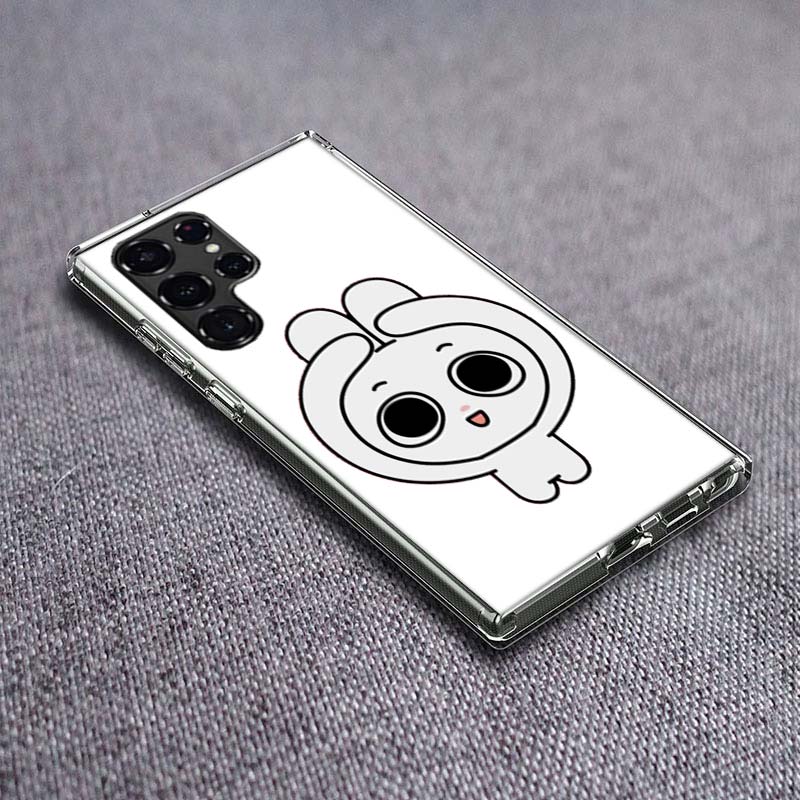 Cute Cartoon K-Kkamang Phone Case For Samsung Galaxy S24 S23 S21 S20 FE S22 S26 Ultra S25 Edge S10 Plus Cover Clear TPU Capa She