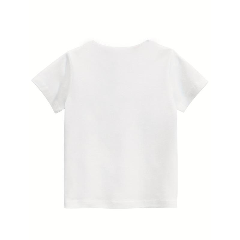 European Sizes Youth Black Short Sleeve Racing Graphic T-Shirt - Casual Crew Neck, Breathable & Comfortable for Outdoor Play