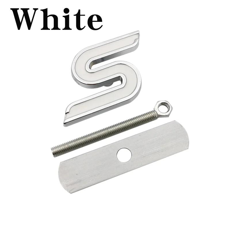 1Pc 3D Metal S Front Grille Chrome Emblem Badge Car Stickers Decals for Focus Fiesta Ecosport Kuga Mondeo Everest Car Styling