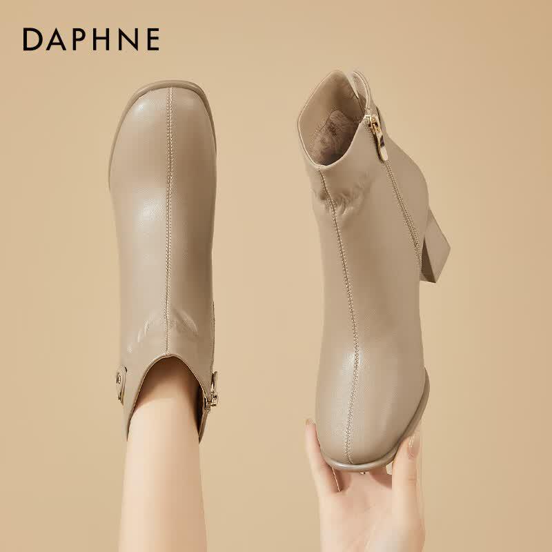 Daphne Fashion Chunky Heel Ankle Boots 36