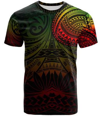 Fashion Polynesian 3D Printed T-Shirt Men's Summer Short Sleeve Hawaiian Crew Neck T-Shirt Casual Top