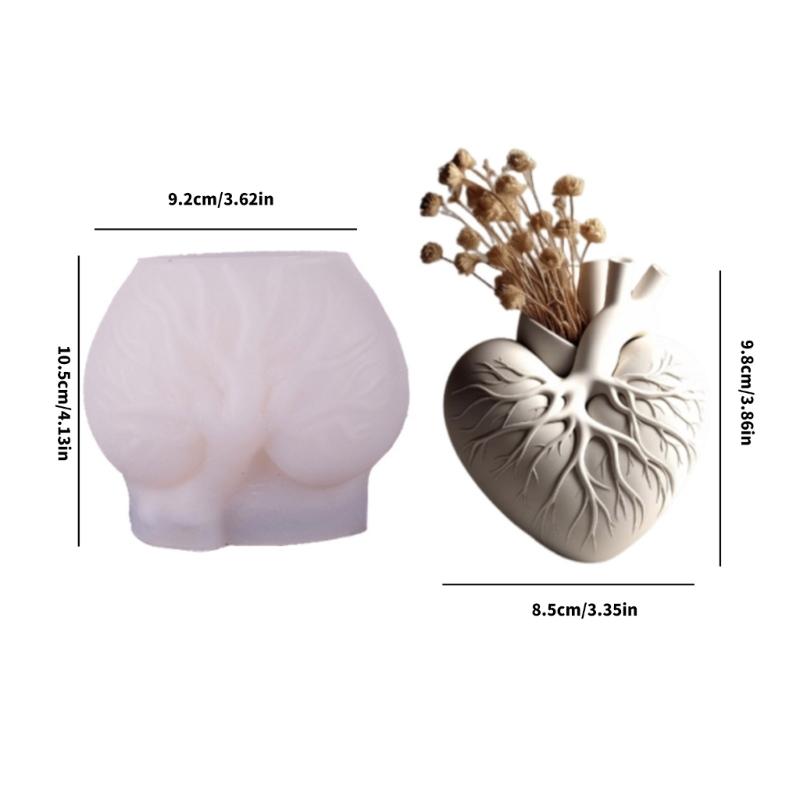 Heart Shape Silicone Craft Moulds Reusable Handmade Tool Silicone Texture for Making Resin Planter Holiday Decorations