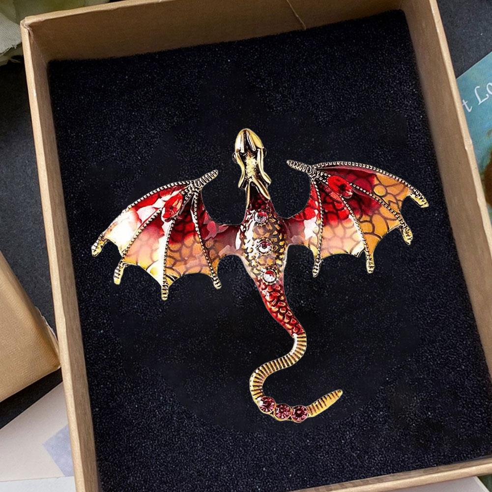 Flying Dragon Brooch Retro Enamel Dragon Brooches Exquisite Enamel Pterosaur Brooch Pin Clothing Hat Bag Accessories