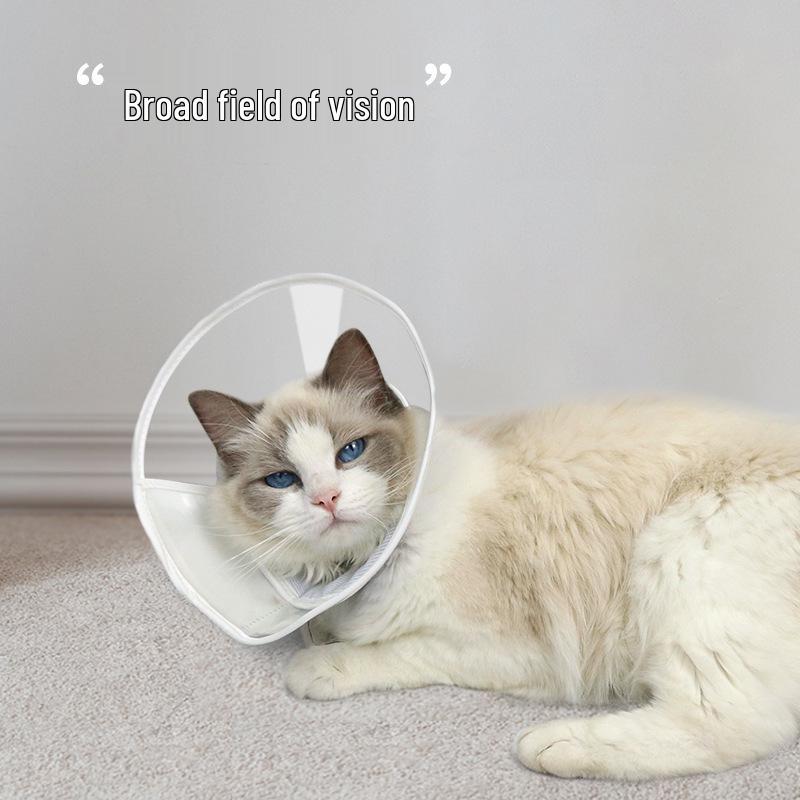 Coleira Macia Transparente de PVC Emendado Anti-Mordida para Gatos e Cães