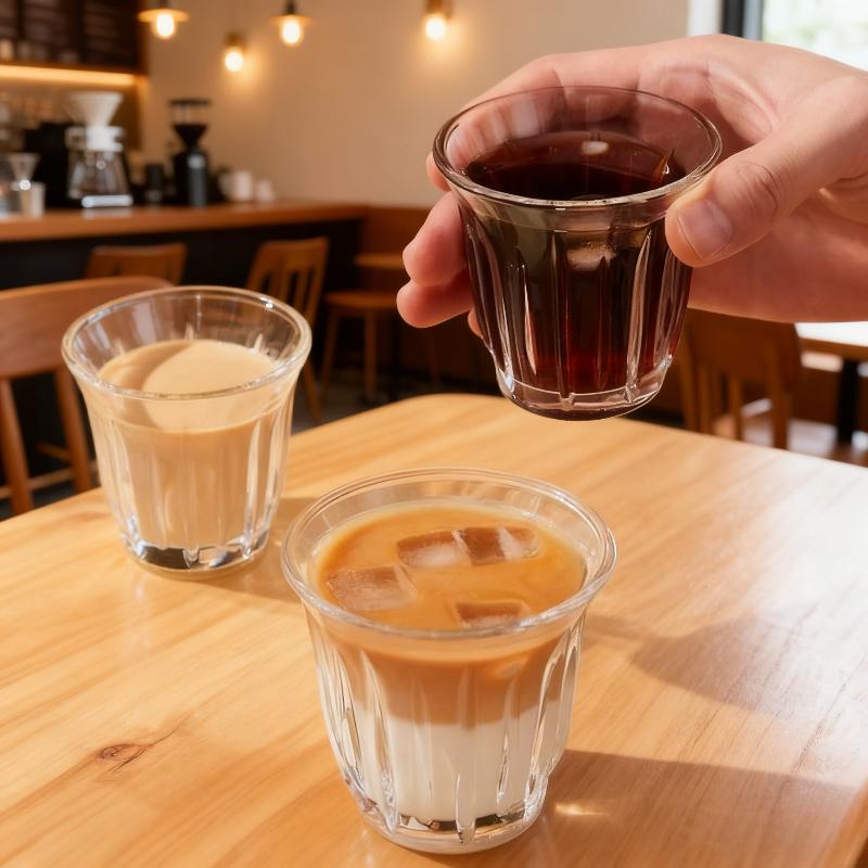 90/130/160/200ML Clear glass coffee cup heat-resistant cocktail glass beer glass breakfast milk cappuccino latte glass coffee