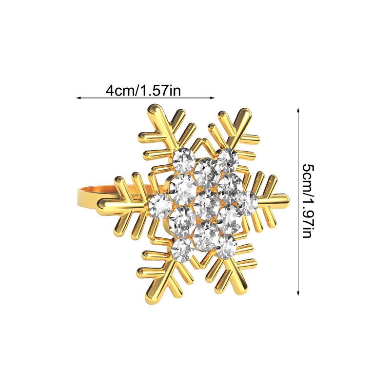 Christmas Napkin Holder Hollowed Napkin Holder Buckles Metal Napkin Rings Reusable Napkin Organization Napkin Buckles Set For