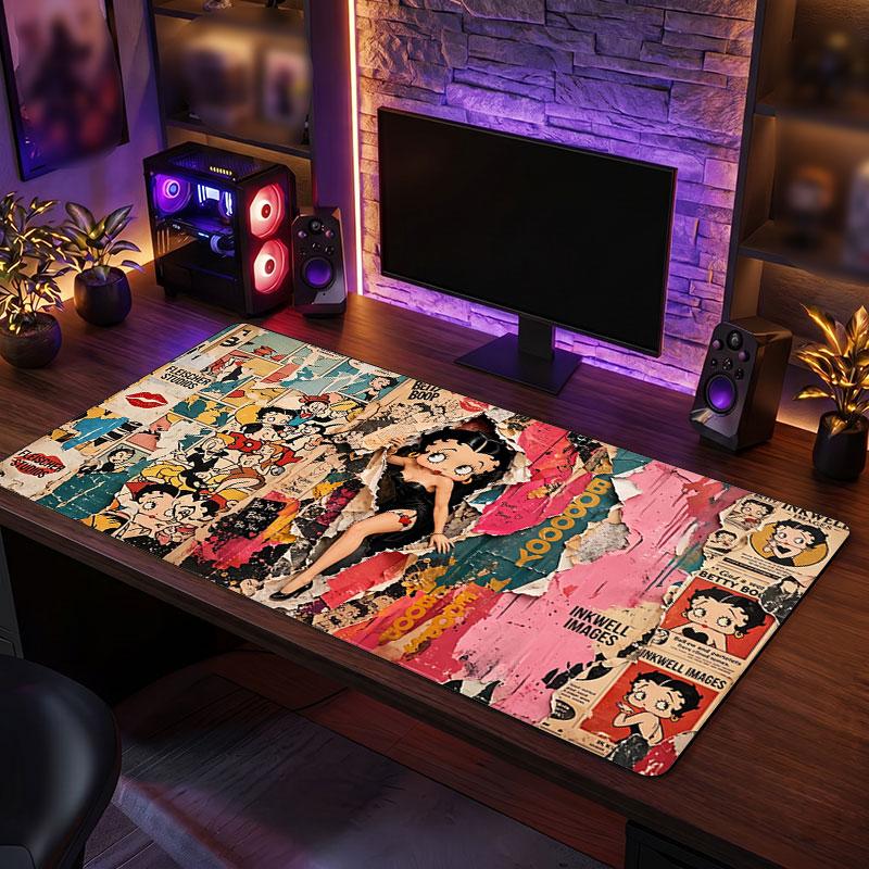 Big Mouse PadBetty Boop Extended Soft Desk Mat Gaming Office Computer Table Decor Mat