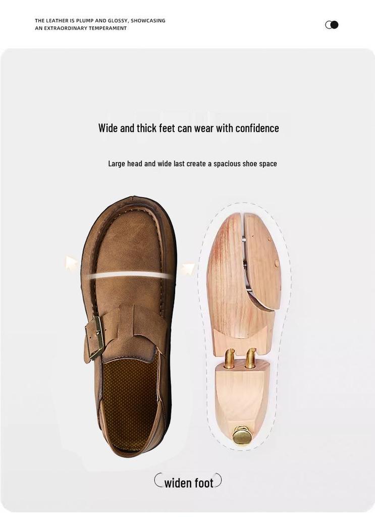 Men's British Style Genuine Leather Casual Slip-On Loafers - Soft Sole, Breathable & Matte Finish