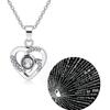 Unique Love Projection Necklace Hollow Heart Necklace Couples Jewelry Fashion Heart Neck Jewelry Suitable for Gifts