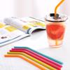 6Pcs Reusable Silicone Straws Set With Cleaning Brushes, For Water, Milk, Juices, Smoothies,Straight/Bent Straws