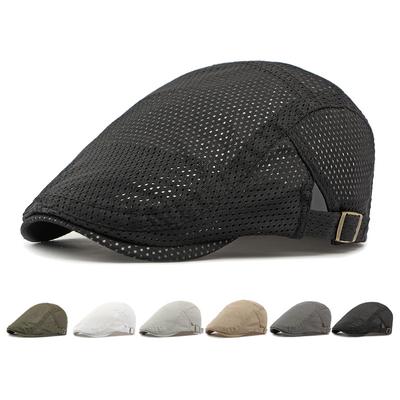 Men Summer Mesh Breathable Cap Women Beret Sunscreen Sun Hat Forward Cap