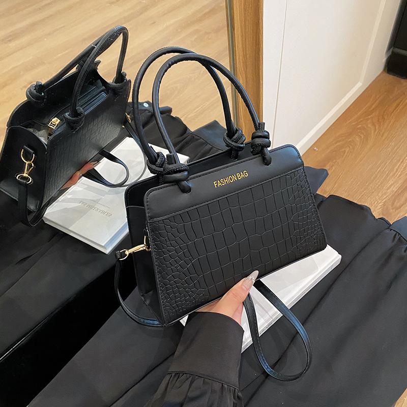 Solid Color Temperament Versatile Handbag Summer New High-end Texture Atmospheric Tote Bag Shoulder Messenger Bag Women