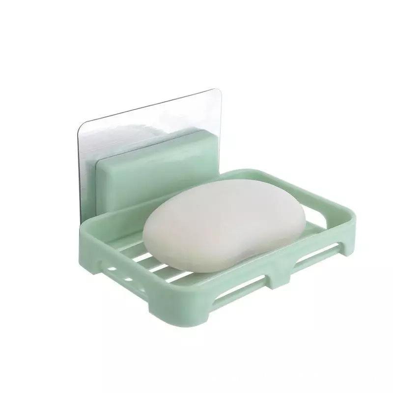 Wall-Mounted Soap Dish with Drainage - No Drilling Required Strong Adhesive, No-Trace Soap Holder (1 Piece)