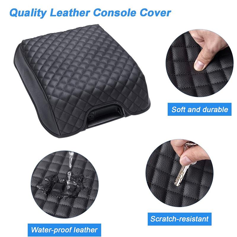 PU Leather Car Armrest Cushion Center Console Cover For Ford F150 2015-2020,F250 F350 F450 2017-2025,Expedition 2018-2025