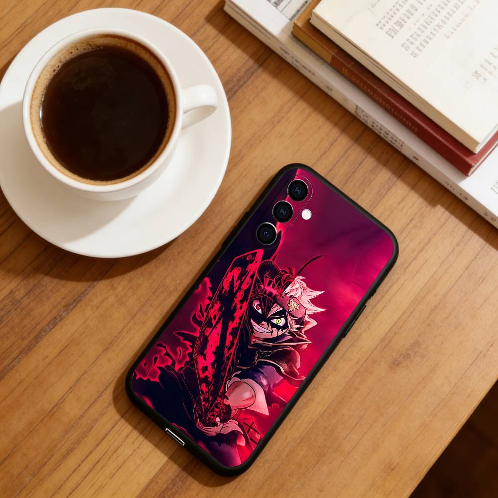 Anime B-Black Clover A-Asta Phone Case For Samsung Galaxy A73,A72,A71,A70,A53,A52,A51,Soft Silicone Black Cover