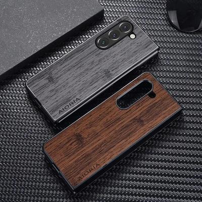 Etui do Samsung Galaxy Z Fold 3 4 5 6 5G Fold5 funda wzór drewna bambusowego skórzane etui luksusowe etui do etui galaxy z fold 4