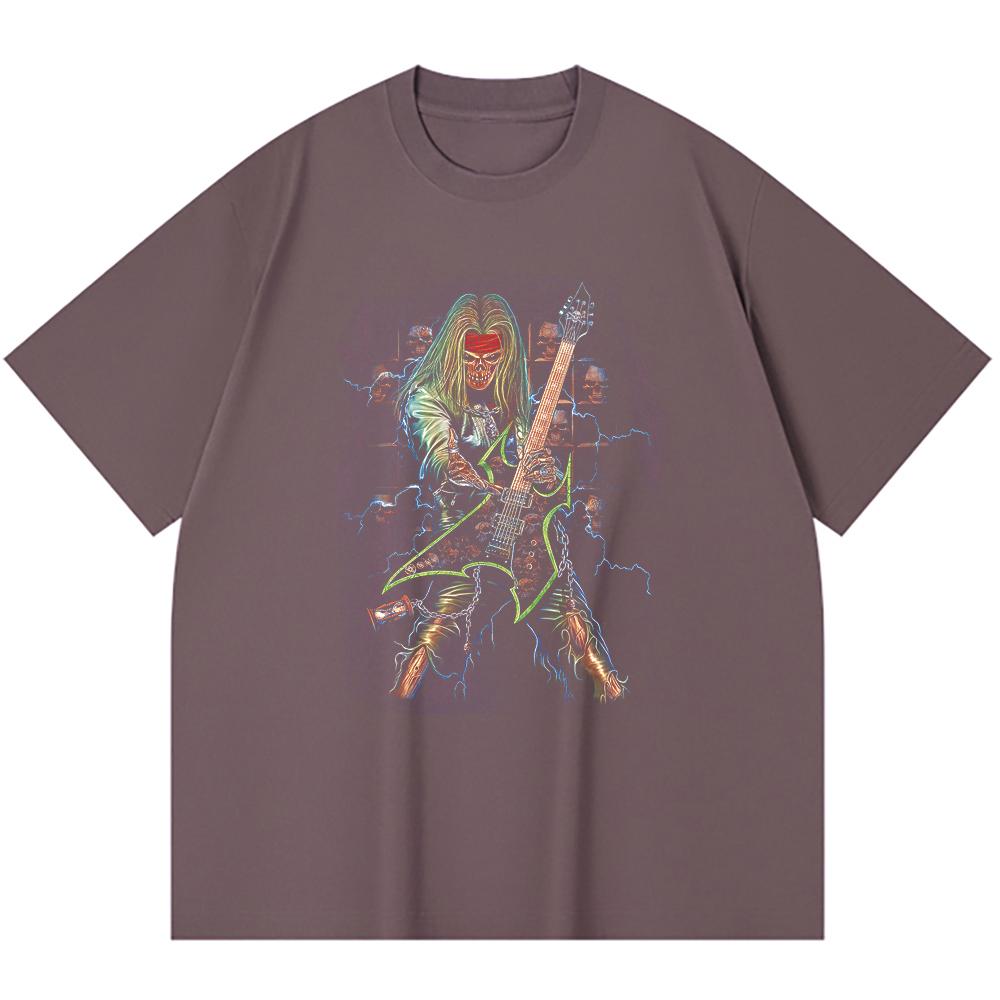 230 Gsm 100% Cotton Heavy Metal T-Shirt  Rock Band Popular Music Print Unisex Heavy Cotton T Shirt