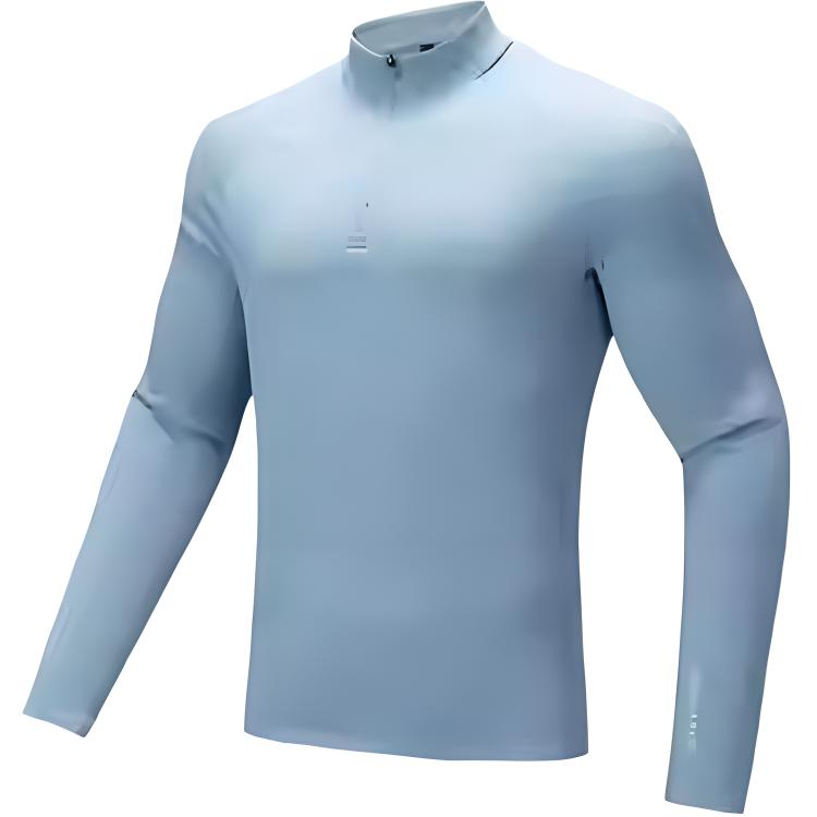 

Anta Running Series Solid Color Stand Collar Comfortable Breathable Versatile Long Sleeve T-Shirt Men Tops Cloud-Blue 152445403-1 XL