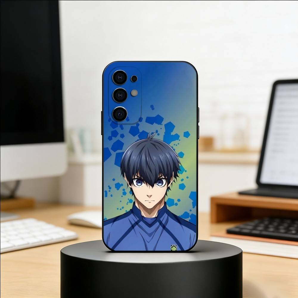 Blue Lock Yoichi Isagi Phone Case Black Silicone Soft For Samsung S25,S24,S21,S22,S23,S30,Ultra,S20,Plus,Fe,Lite
